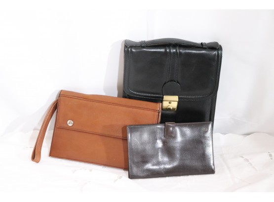 Vintage Leather Mens Accessories Includes Zaragovia Creations, Dunhill & Amiat With Initials