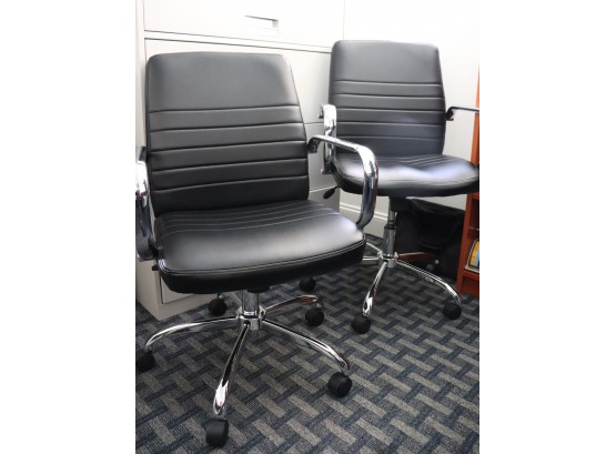 2 Global Furniture Adjustable Office Chairs, Very Comfortable Great For Home Office