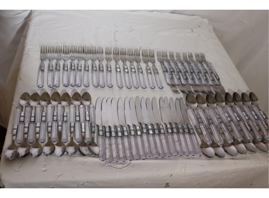 Collection Of Stylish Stainless Flatware Includes Service For 16