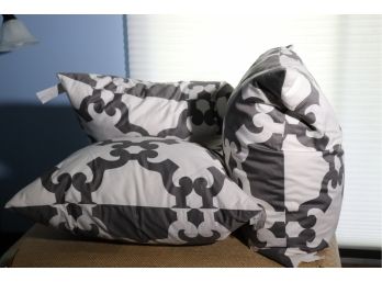 3 Large Accent Pillows 2 Toned On Both Sides From Z Galleries - 100 Percent Cotton Shell