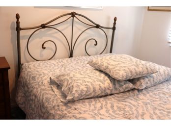 Ornate Full Size Metal Bed Frame With Mattress & Box Spring