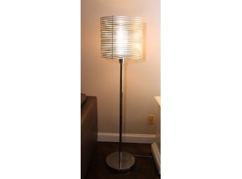Contemporary Slim Bodied Floor Lamp With A Unique Aluminum Shade