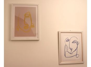 Set Of 2 Unusual Picasso Style Prints In Frames