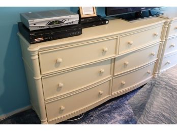3-Piece Bedroom Set In An Off-White Cream Color Includes 2 Dressers & 1 Nightstand