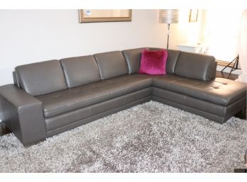 Contemporary 2-Piece Grey Sectional Sofa With Chaise, Very Comfortable