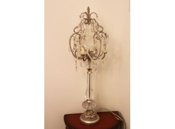 Pretty Ornate Table Lamp With Hanging Beads & Tassels