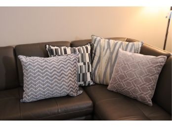 4 Fun Pattern Accent Pillows Includes Sag Harbor, Rodeo Home.Com, Large Pillow Has A Zipper Cover