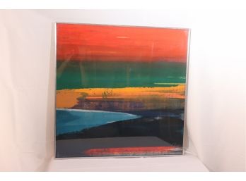 Signed Painting With Beautiful Colors By L. Grypi In A Chrome Finished Frame Beautiful Colors