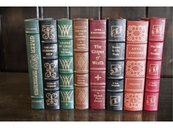 Easton Press Leather Bound Collectors Edition Books By Whitman, Dickens, Tolstoy, Fitzgerald & More