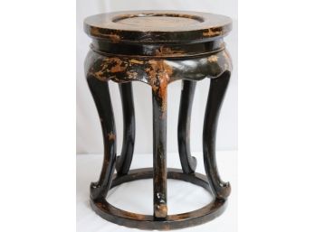 Vintage Lacquered Rustic Wood Side Table/Plant Stand
