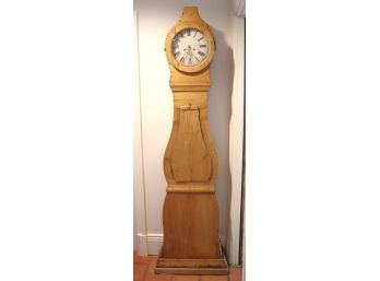 Vintage/Antique Wood Dutch Clock Showing Character, Painted Clock Face On Metal
