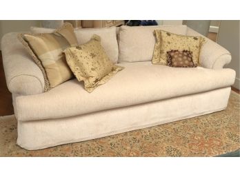 Luxury Designer Sofa By A. Rudin Gorgeous Sofa In A Neutral Cream Color, Chenille With Silk Fabric