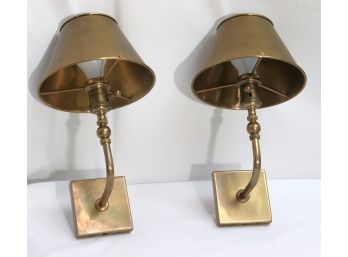 Pair Of Quality Well Made Brass Wall Sconces Lights From Comfort & Co 8 Inches X 14 Inches
