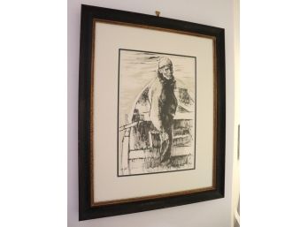 Moshu Gat Israeli Artist Signed Lithograph 81/150 In A Quality Matted Frame