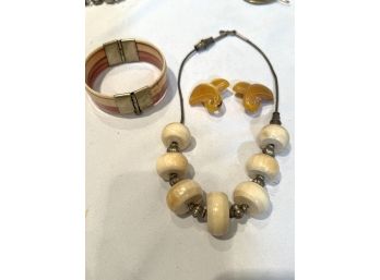 Vintage Bakelite Earrings & Fabulous Cuff Bracelet
