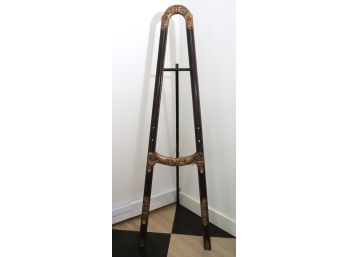 Tall Vintage Antique Wood Easel With A Lacquered Finish