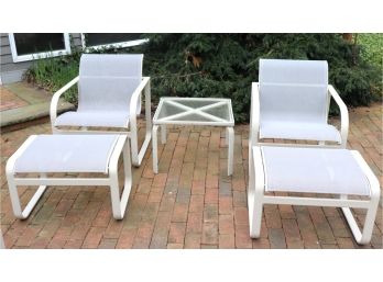 Brown Jordan Outdoor Patio Furniture Includes 2 Chairs With Footrest