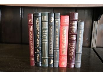 Easton Press Leather Bound Sci Fic Collectors Edition Books HG Wells Jules Verne, Huxley, Cherryh