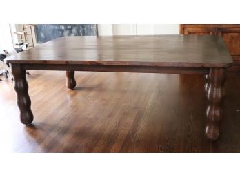 Rustic Plank Wood Dining Table With Large Oversized Legs