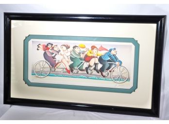 Framed 3d Pop Art?  Lithograph Artwork In The Frame Signed By Artist Y. Mahe Global Lithographs Israel 16/