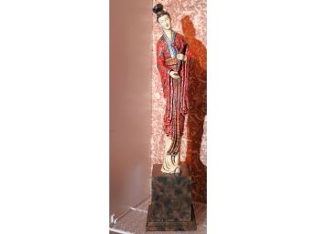 Tall Carved Resin Asian Geisha Statue