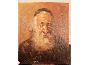 Signed Rabbi Painting 1947
