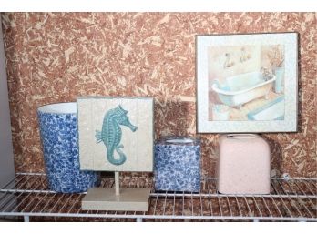 Collection Of Assorted Bathroom Accessories & Decor