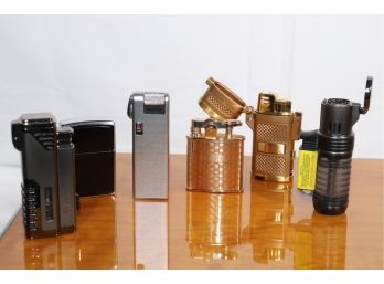 Collection Of Lighters In Good Condition Includes Crown With Initials, Zippo, Colibri, Jet Line, & I11 Corona
