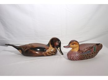 Pintail Wooden Duck Decoy By Max Thompson 1980 & Handmade Original Arts Signed Decoy Teal C-041 Signed