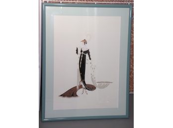 Beautiful Framed Print Elegant Lady With Dress In A Quality Matted Frame