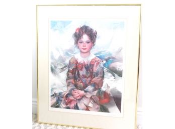 Lithograph Signed And Numbered By Artist 12/300 In A Quality Matted Gold Frame
