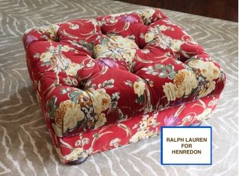 Floral Pattern Tufted Ottoman By Ralph Lauren For Henredon