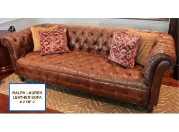 Ralph Lauren Brown Leather Sofa (there Are 2 In This Auction)