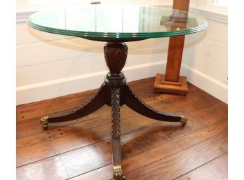 38' Round Glass Table Triple Waterfall Top