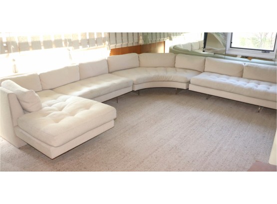 Vladimir Kagan Designs Vintage MCM Designer 3 Piece Sectional Sofa With Lucite Base