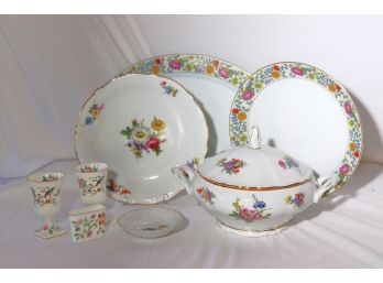 Floral Soup Tureen JK Fine Porcelain Western Germany, Aynsley Pembroke Cups, Rosenthal Bowl, Mikasa Cam