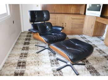 Vintage MCM Lounge Chair With Ottoman By Ply Craft In The Style Of Eames