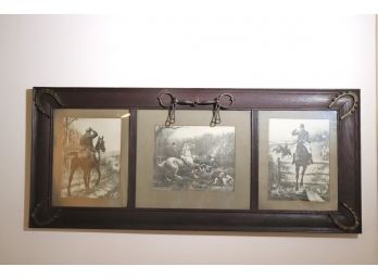 Vintage Horse Racing Prints With Mounted Accents On The Frame