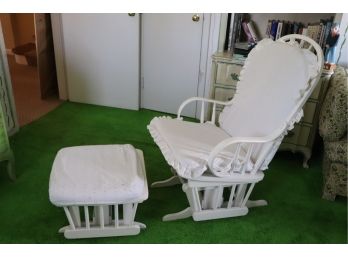 Comfortable Rocker/Glider With Ottoman Includes Cushions