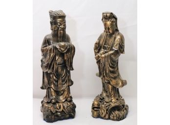Decorative Asian Style Quan Yin Goddess Statue & Wise Man Statue
