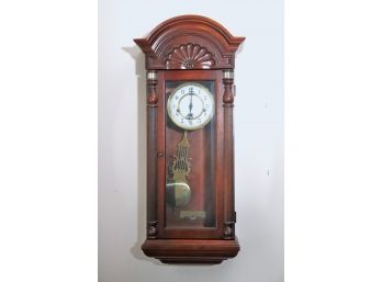 Howard Miller Hanging Wall Clock In Wood Case With Brass Pendulum