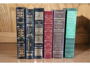 Lot Of 4 Easton Press Leather Bound Books -Signed By Author