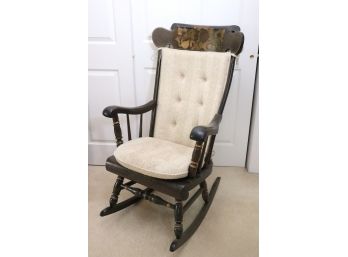 Comfy Rocking Chair With Stencil Detailing & Cushions