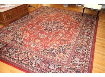 Oriental Style Red Area Rug With Center Medallion