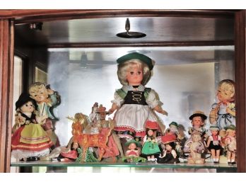 Lot Of Bisque Figurines Of Children In The Style Of Hummels & Miniature Dolls Of Many Nations