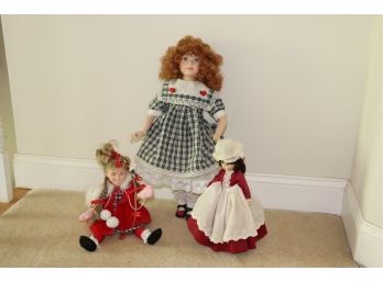 Lot Of 3 Vintage Dolls Featuring Madame Alexander Marme From Little Women, Brinn Limited Edition & More