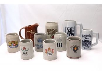 Group Of Vintage Steins From Bavarian Inn, Lake Ronkonkoma, Western Germany & More