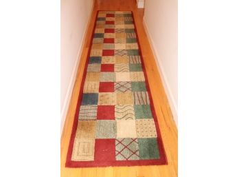 Patchwork Style Hallway Runner In Very Good Condition & Cushy Underfoot