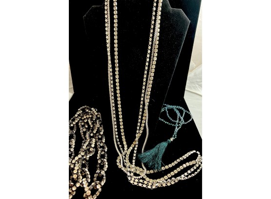 Five Fun Long And Blingy Necklaces.