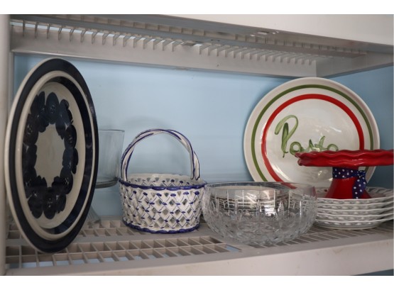 Collection Of Kitchen Items Includes Pasta Dish, Basket Bowls & More
